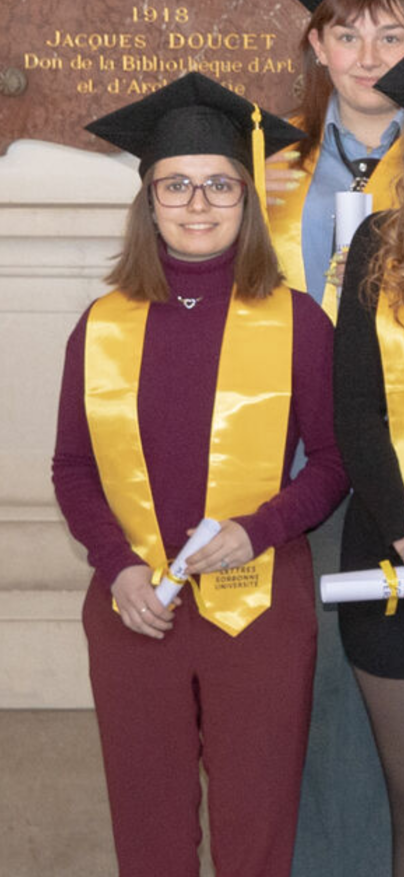 Valentine lors de sa remise de diplôme à la Sorbonne